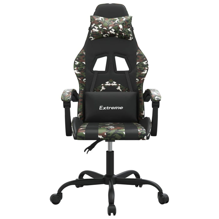 Scaun de gaming pivotant, negru și camuflaj, piele ecologică - WALTI WALTI