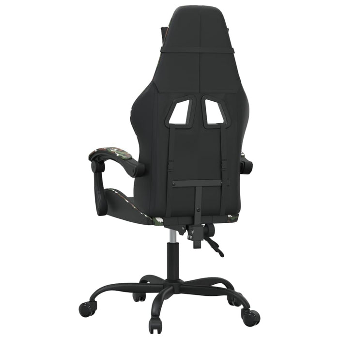 Scaun de gaming pivotant, negru și camuflaj, piele ecologică - WALTI WALTI