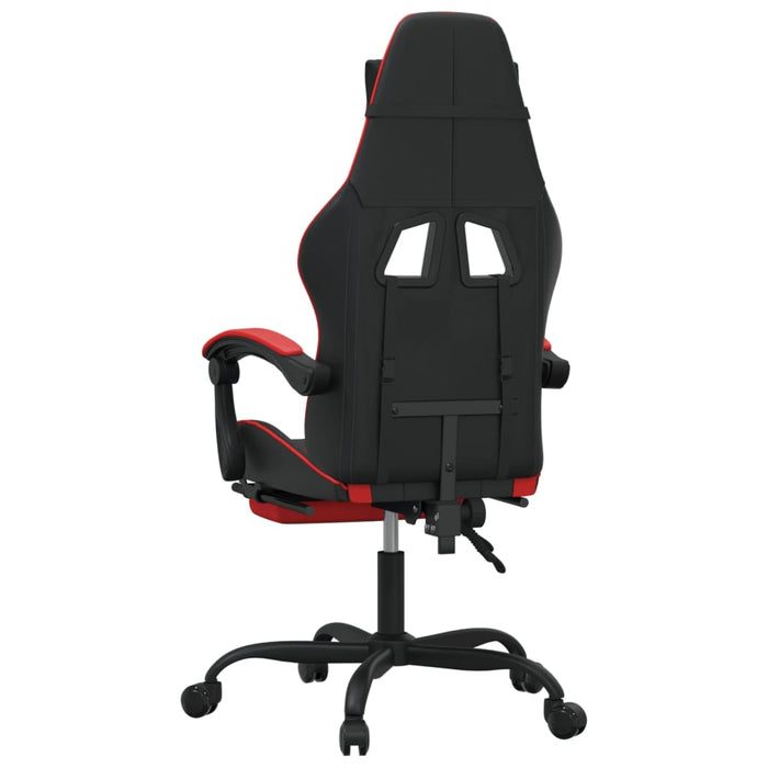 Scaun de gaming pivotant/suport picioare negru/roșu piele eco - WALTI WALTI