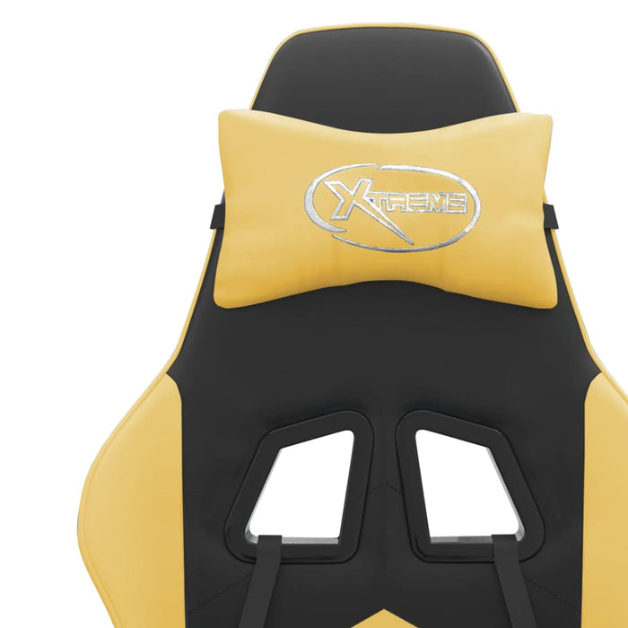 Scaun de gaming pivotant/suport picioare negru/auriu piele eco - WALTI WALTI