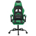 Scaun de gaming pivotant/suport picioare negru/verde piele eco - WALTI WALTI