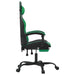 Scaun de gaming pivotant/suport picioare negru/verde piele eco - WALTI WALTI