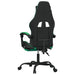 Scaun de gaming pivotant/suport picioare negru/verde piele eco - WALTI WALTI