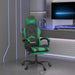 Scaun de gaming pivotant/suport picioare negru/verde piele eco - WALTI WALTI