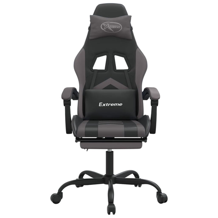 Scaun de gaming pivotant/suport picioare negru/gri piele eco - WALTI WALTI