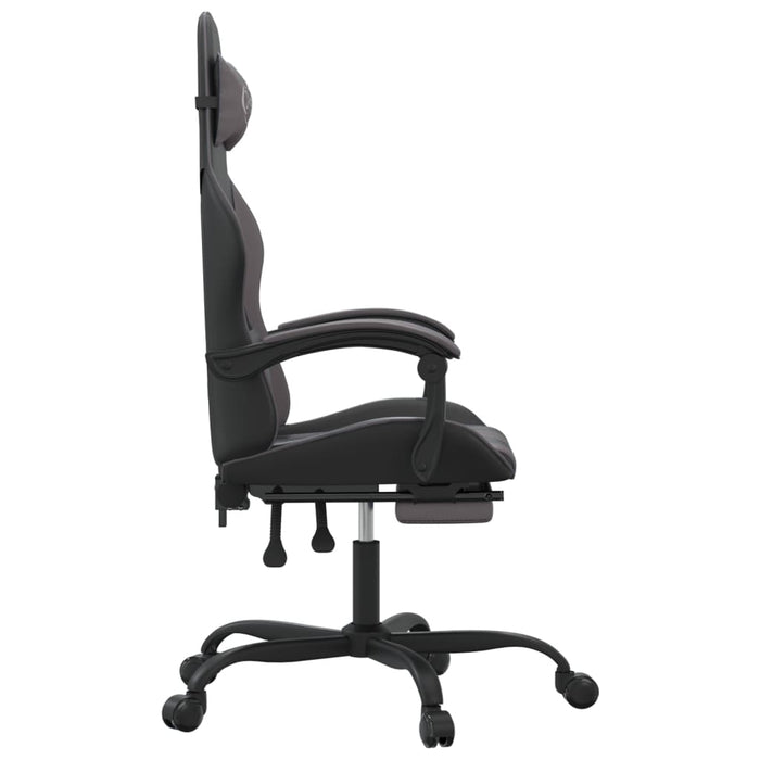 Scaun de gaming pivotant/suport picioare negru/gri piele eco - WALTI WALTI