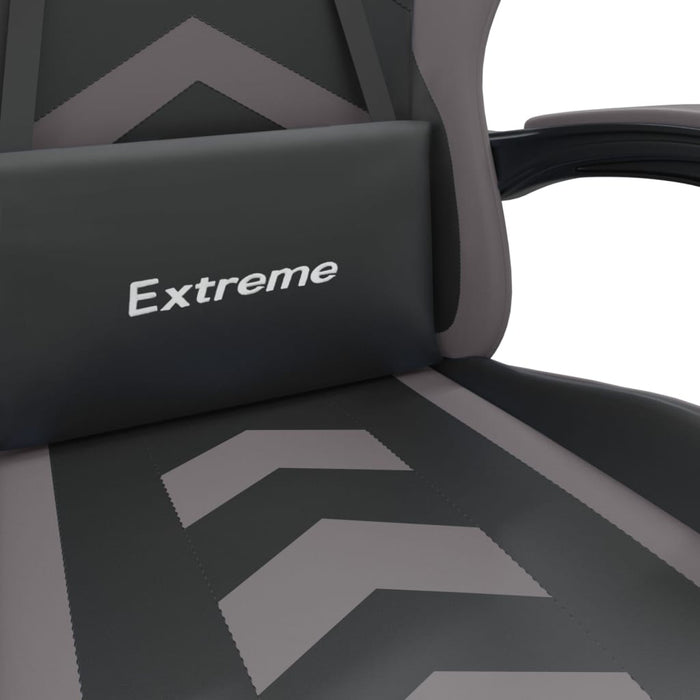 Scaun de gaming pivotant/suport picioare negru/gri piele eco - WALTI WALTI