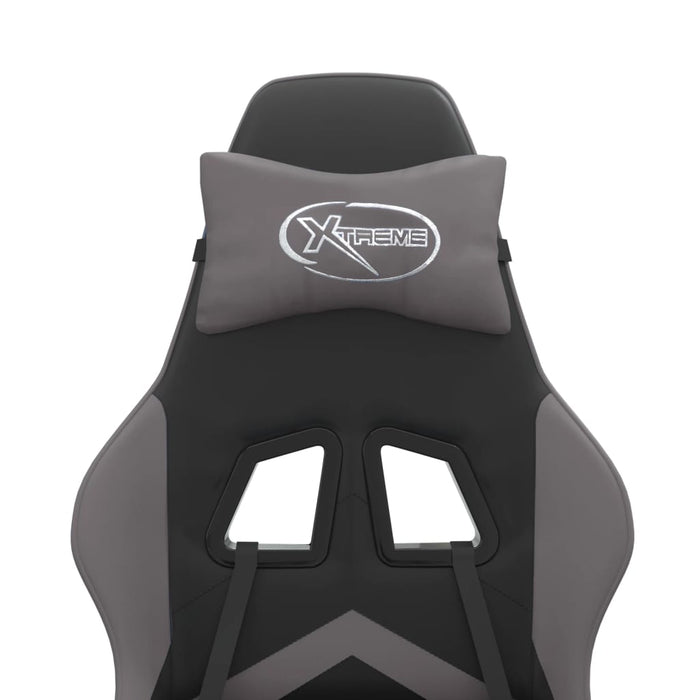 Scaun de gaming pivotant/suport picioare negru/gri piele eco - WALTI WALTI
