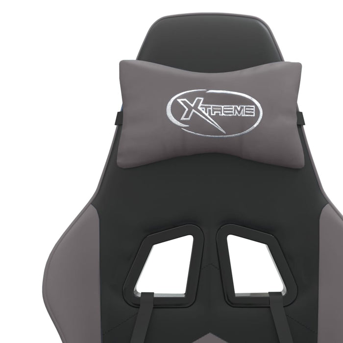 Scaun de gaming pivotant/suport picioare negru/gri piele eco - WALTI WALTI