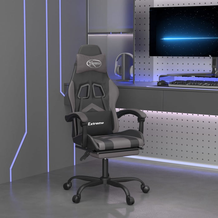 Scaun de gaming pivotant/suport picioare negru/gri piele eco - WALTI WALTI