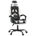 Scaun gaming pivotant/suport picioare negru/alb piele eco - WALTI WALTI