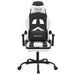 Scaun gaming pivotant/suport picioare negru/alb piele eco - WALTI WALTI