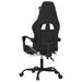 Scaun gaming pivotant/suport picioare negru/alb piele eco - WALTI WALTI