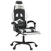 Scaun gaming pivotant/suport picioare negru/alb piele eco - WALTI WALTI
