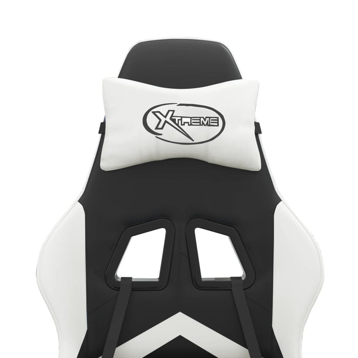 Scaun gaming pivotant/suport picioare negru/alb piele eco - WALTI WALTI