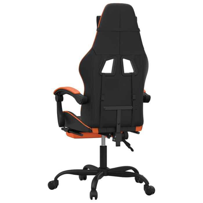 Scaun de gaming pivotant/suport picioare negru/oranj piele eco - WALTI WALTI