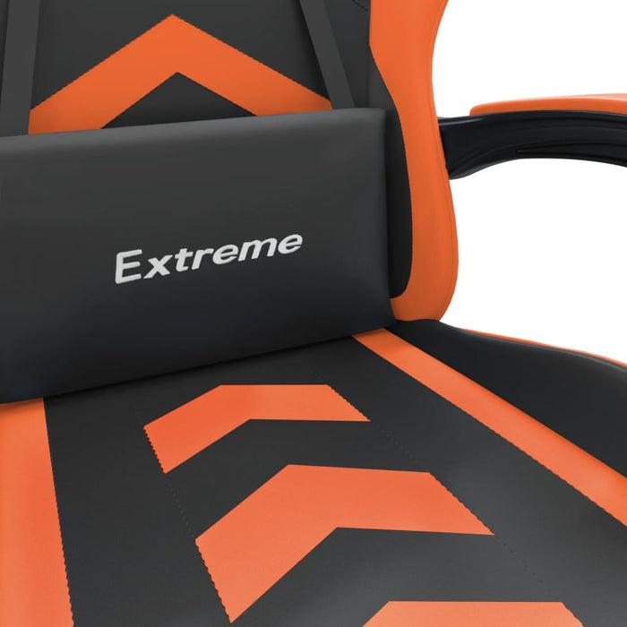 Scaun de gaming pivotant/suport picioare negru/oranj piele eco - WALTI WALTI