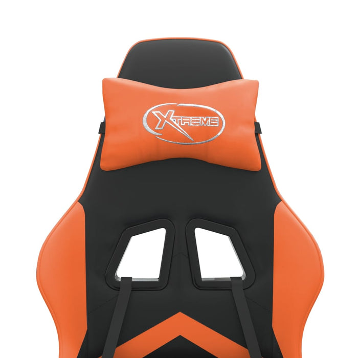 Scaun de gaming pivotant/suport picioare negru/oranj piele eco - WALTI WALTI