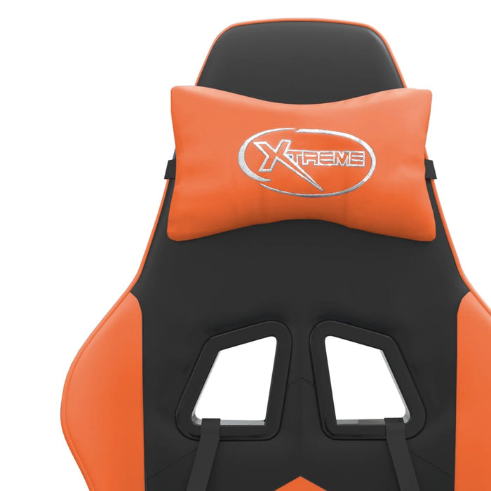 Scaun de gaming pivotant/suport picioare negru/oranj piele eco - WALTI WALTI