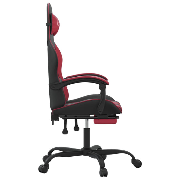 Scaun gaming pivotant/suport picioare negru/roșu vin piele eco - WALTI WALTI