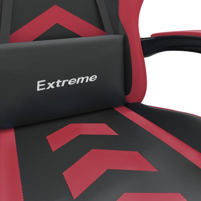 Scaun gaming pivotant/suport picioare negru/roșu vin piele eco - WALTI WALTI
