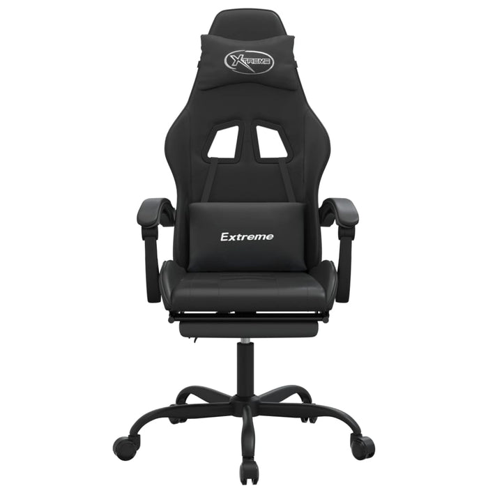 Scaun de gaming pivotant/suport picioare negru piele ecologică - WALTI WALTI