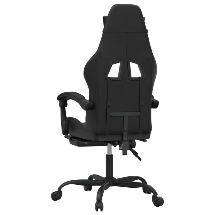 Scaun de gaming pivotant/suport picioare negru piele ecologică - WALTI WALTI