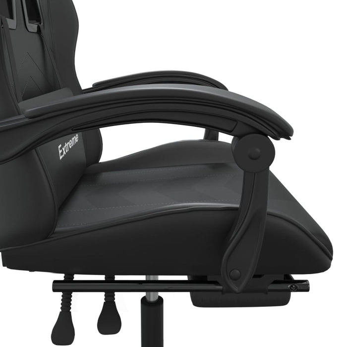 Scaun de gaming pivotant/suport picioare negru piele ecologică - WALTI WALTI