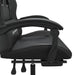 Scaun de gaming pivotant/suport picioare negru piele ecologică - WALTI WALTI