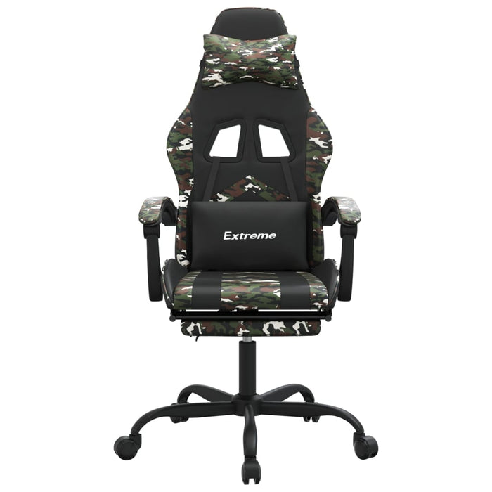 Scaun de gaming cu suport picioare negru/camuflaj piele eco - WALTI WALTI