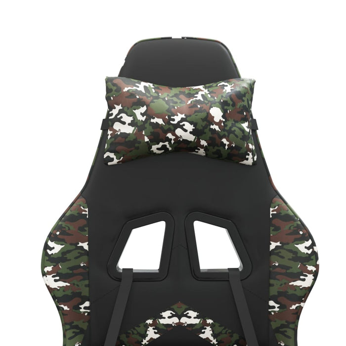 Scaun de gaming cu suport picioare negru/camuflaj piele eco - WALTI WALTI