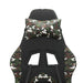 Scaun de gaming cu suport picioare negru/camuflaj piele eco - WALTI WALTI