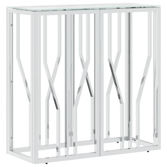 Masă consolă, 70x30x70 cm, oțel inoxidabil și sticlă - WALTI WALTI