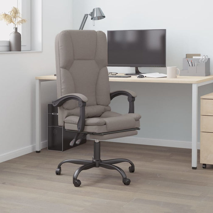 Fotoliu de birou rabatabil cu masaj, gri taupe, textil - WALTI WALTI