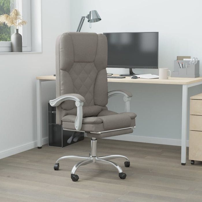 Fotoliu de birou rabatabil cu masaj, gri taupe, textil - WALTI WALTI