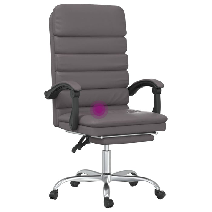 Scaun de birou rabatabil cu masaj, gri, piele ecologică - WALTI WALTI