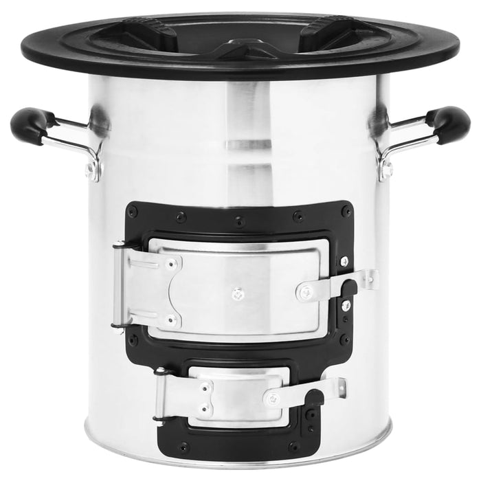 Aragaz cu lemne pentru camping, argintiu, 51,5x35x30,5 cm, oțel - WALTI WALTI