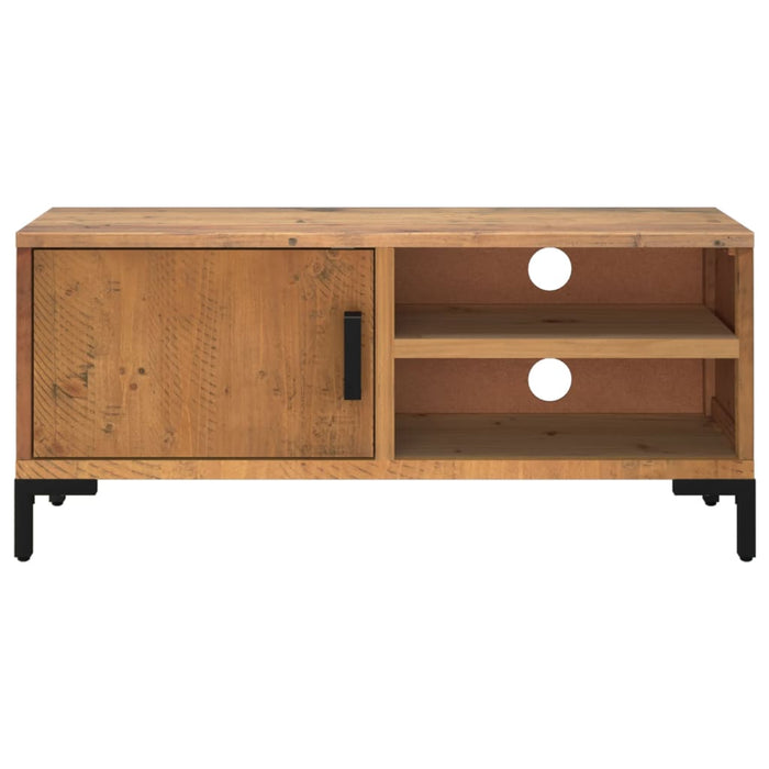 Comodă TV, maro, 90x30x40 cm, lemn de pin masiv reciclat WALTI