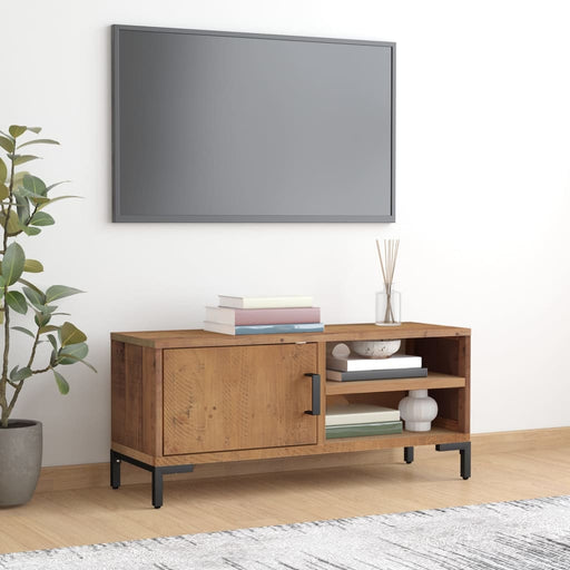 Comodă TV, maro, 90x30x40 cm, lemn de pin masiv reciclat - WALTI WALTI