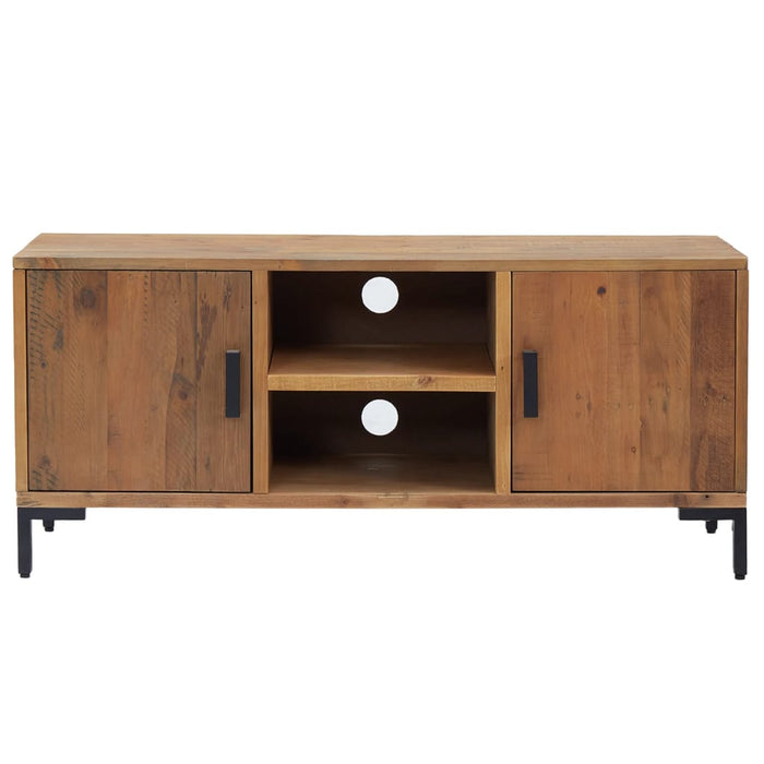Comodă TV, maro, 110x35x48 cm, lemn de pin masiv - WALTI WALTI