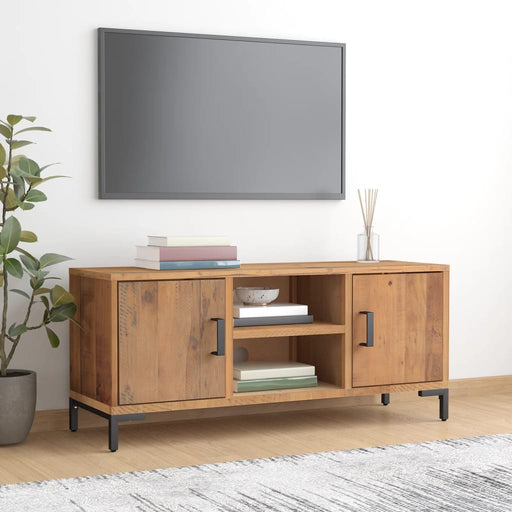 Comodă TV, maro, 110x35x48 cm, lemn de pin masiv - WALTI WALTI