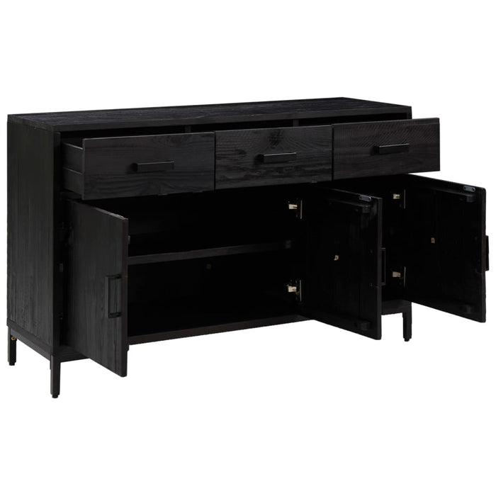 Servantă, negru, 110x35x70 cm, lemn masiv de pin reciclat - WALTI WALTI