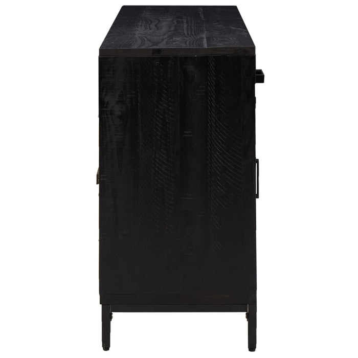 Servantă, negru, 110x35x70 cm, lemn masiv de pin reciclat - WALTI WALTI