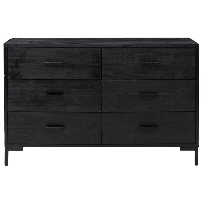 Servantă, negru, 110x35x70 cm, lemn masiv de pin reciclat - WALTI WALTI