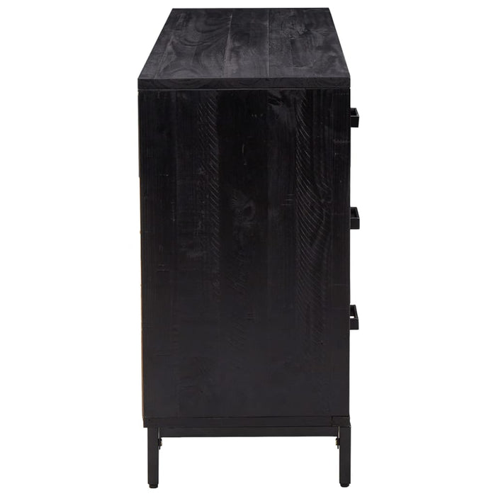 Servantă, negru, 110x35x70 cm, lemn masiv de pin reciclat - WALTI WALTI