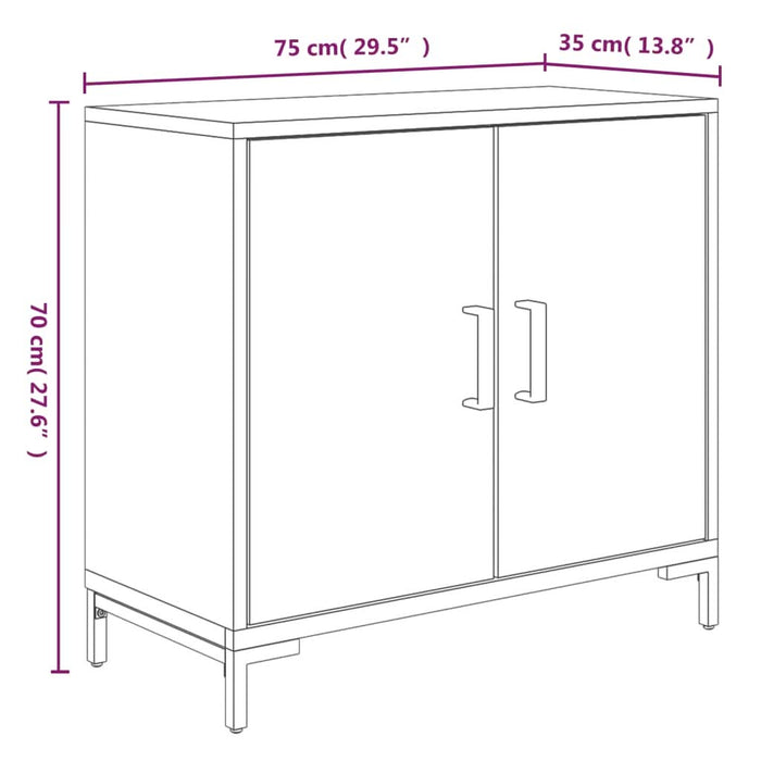 Servantă, maro, 75x35x70 cm, lemn masiv de pin reciclat - WALTI WALTI