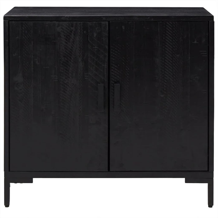 Servantă, negru, 75x35x70 cm, lemn masiv de pin reciclat - WALTI WALTI