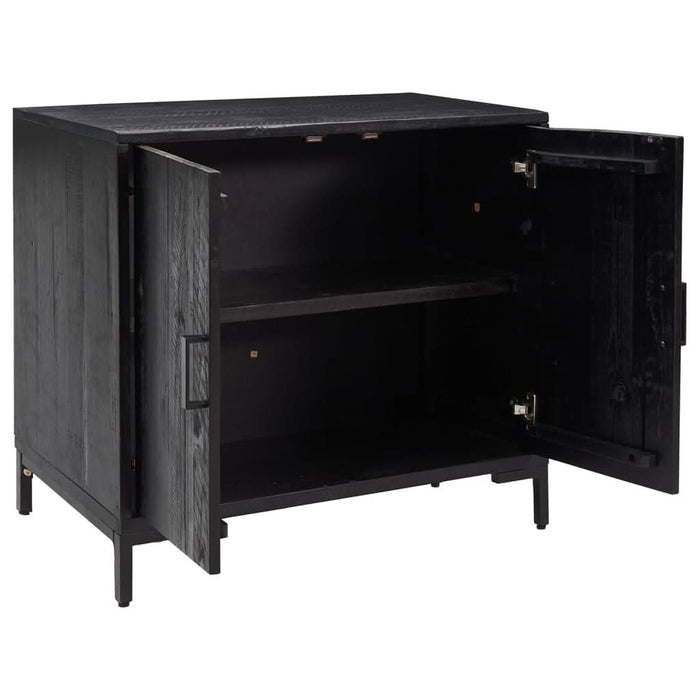 Servantă, negru, 75x35x70 cm, lemn masiv de pin reciclat - WALTI WALTI