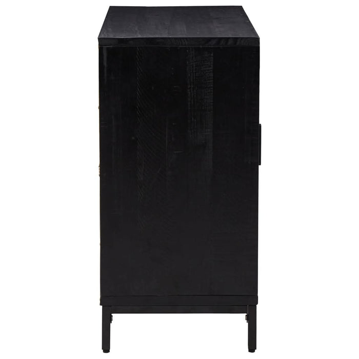 Servantă, negru, 75x35x70 cm, lemn masiv de pin reciclat - WALTI WALTI