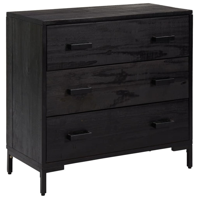 Dulap cu sertare, negru, 75x35x70 cm, lemn masiv pin - WALTI WALTI